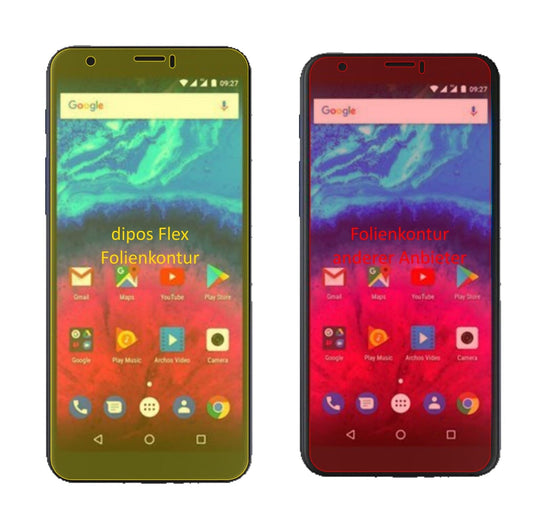 Klare Displayschutzfolie von dipos passend für Archos Core 60S, 100% Displayabdeckung und blasenfreie Montage