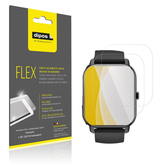 Klare Displayschutzfolie von dipos passend für Aseeyirj 1.85 Zoll Smartwatch, 100% Displayabdeckung und blasenfreie Montage