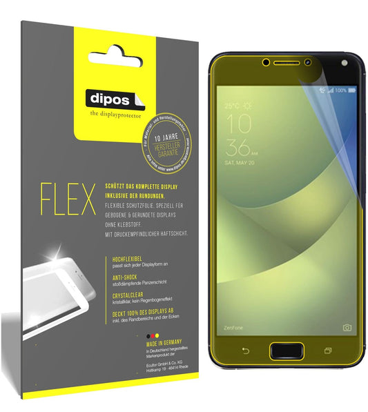 Klare Displayschutzfolie von dipos passend für Asus Zenfone 4 Max 5,2 Zoll ZC520KL, 100% Displayabdeckung und blasenfreie Montage