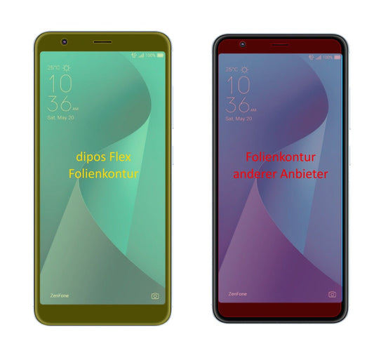 Klare Displayschutzfolie von dipos passend für Asus ZenFone Max Plus M1 (ZB570TL), 100% Displayabdeckung und blasenfreie Montage