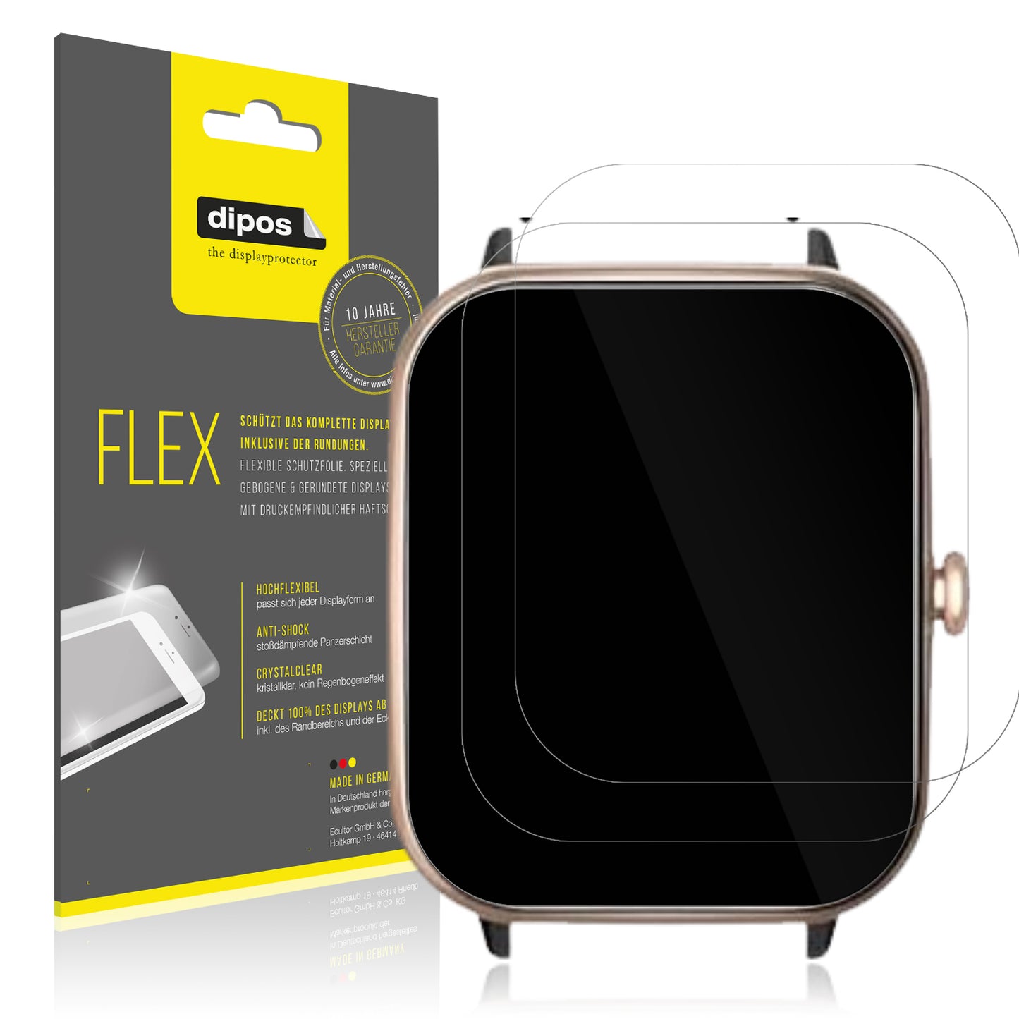 Klare Displayschutzfolie von dipos passend für Banlvs T6 1.83 Zoll, 100% Displayabdeckung und blasenfreie Montage