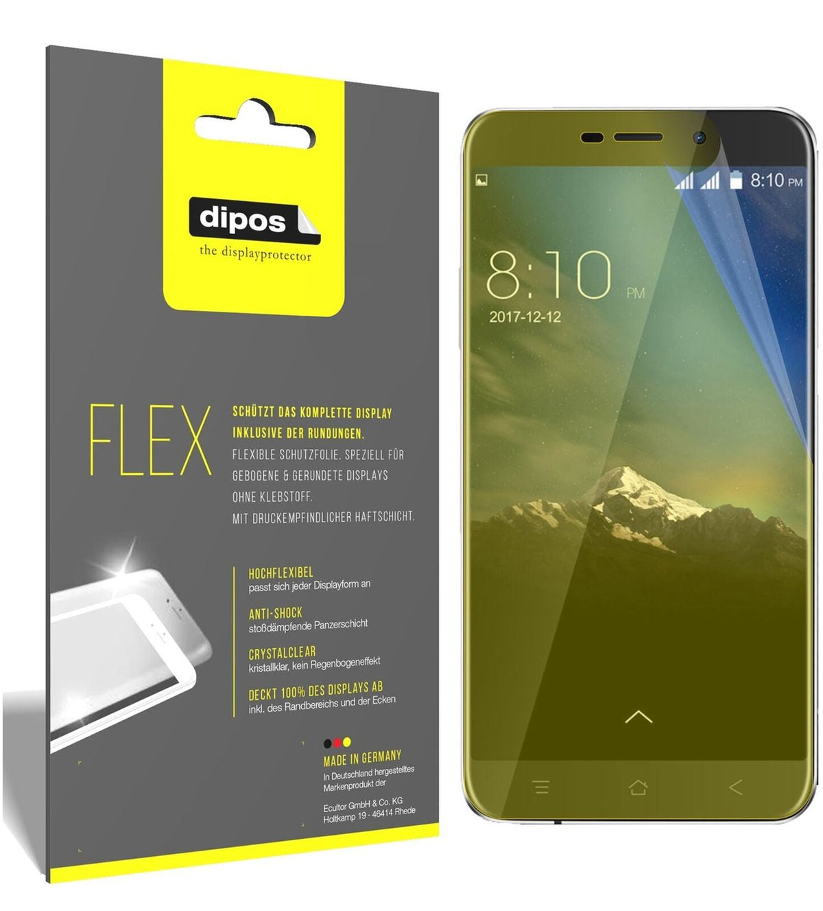 Klare Displayschutzfolie von dipos passend für Blackview A10, 100% Displayabdeckung und blasenfreie Montage