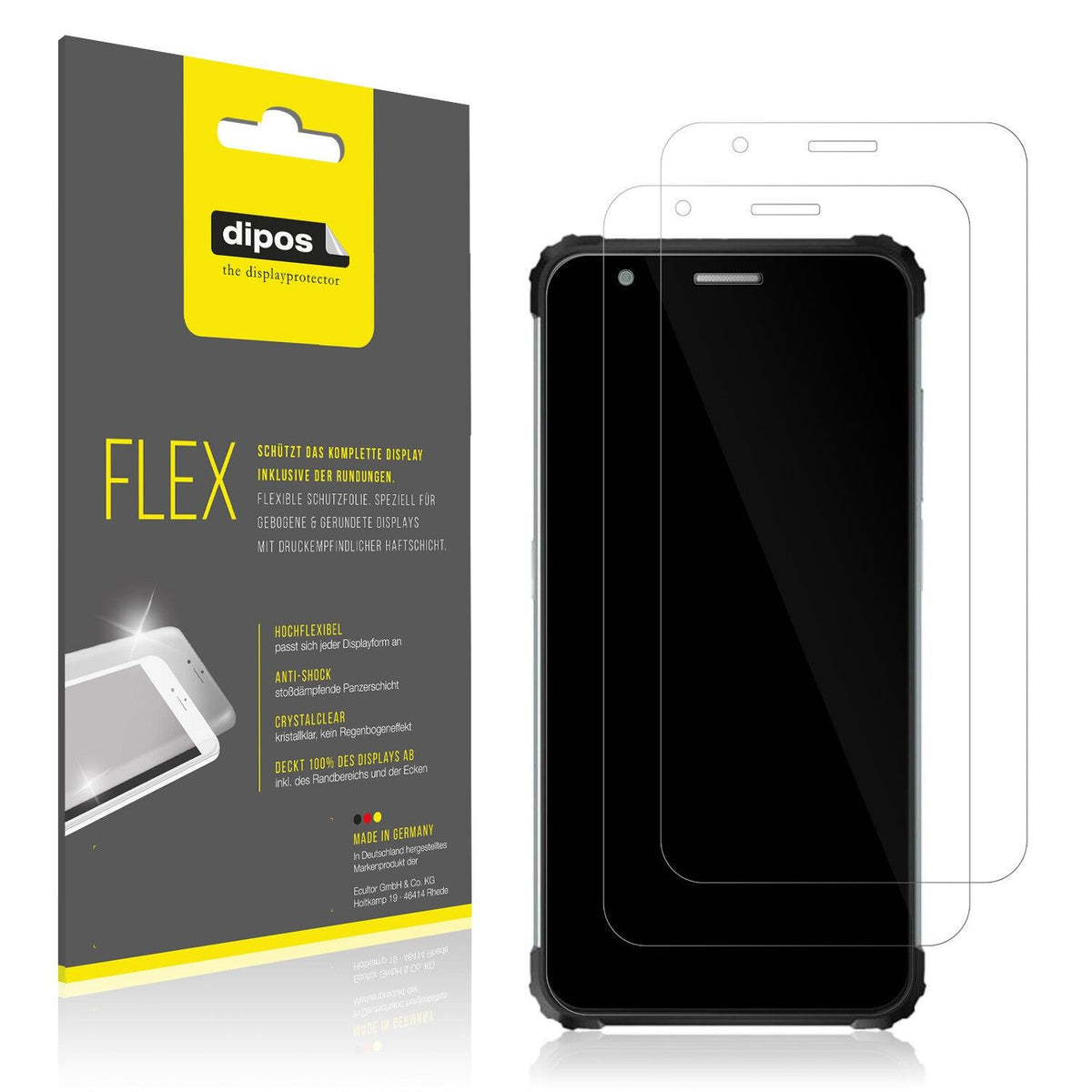 Klare Displayschutzfolie von dipos passend für Blackview BV6600E, 100% Displayabdeckung und blasenfreie Montage