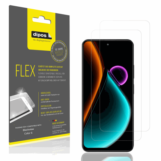 Klare Displayschutzfolie von dipos passend für Blackview Color 6, 100% Displayabdeckung und blasenfreie Montage