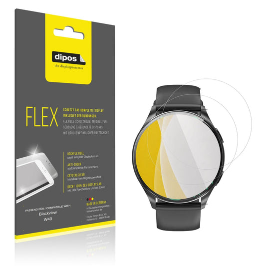 Klare Displayschutzfolie von dipos passend für Blackview W40, 100% Displayabdeckung und blasenfreie Montage