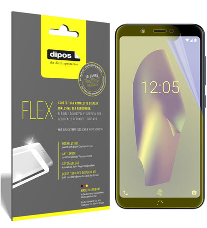 Klare Displayschutzfolie von dipos passend für BQ Aquaris C, 100% Displayabdeckung und blasenfreie Montage