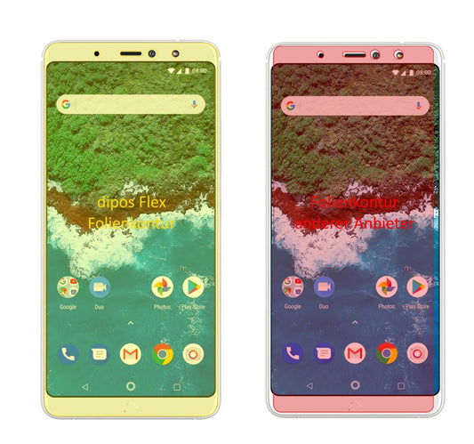 Klare Displayschutzfolie von dipos passend für BQ Aquaris X2 Pro, 100% Displayabdeckung und blasenfreie Montage