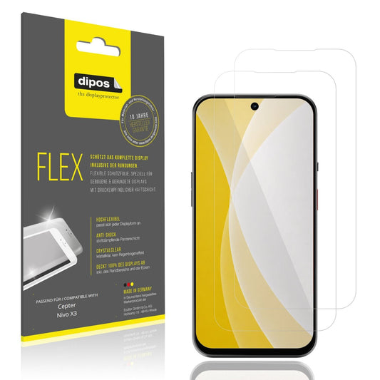 Klare Displayschutzfolie von dipos passend für Cepter Nivo X3, 100% Displayabdeckung und blasenfreie Montage