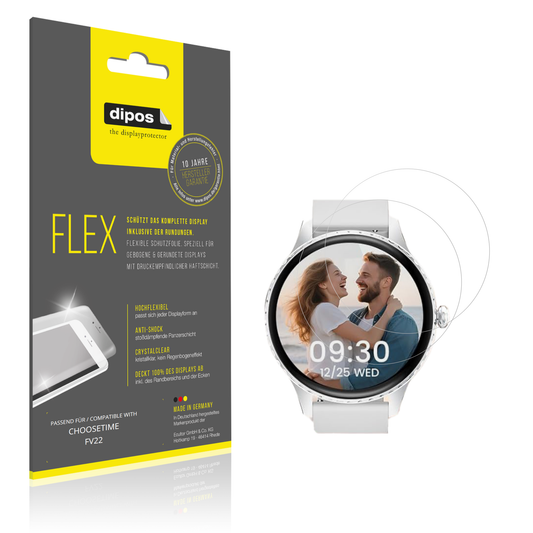 Klare Displayschutzfolie von dipos passend für CHOOSETIME FV22, 100% Displayabdeckung und blasenfreie Montage