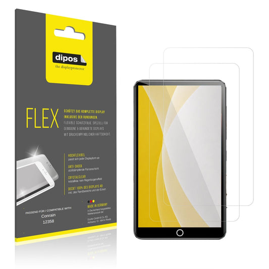 Klare Displayschutzfolie von dipos passend für Conrain 12358, 100% Displayabdeckung und blasenfreie Montage