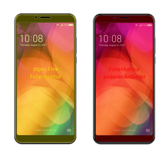 Klare Displayschutzfolie von dipos passend für Coolpad Note 8, 100% Displayabdeckung und blasenfreie Montage