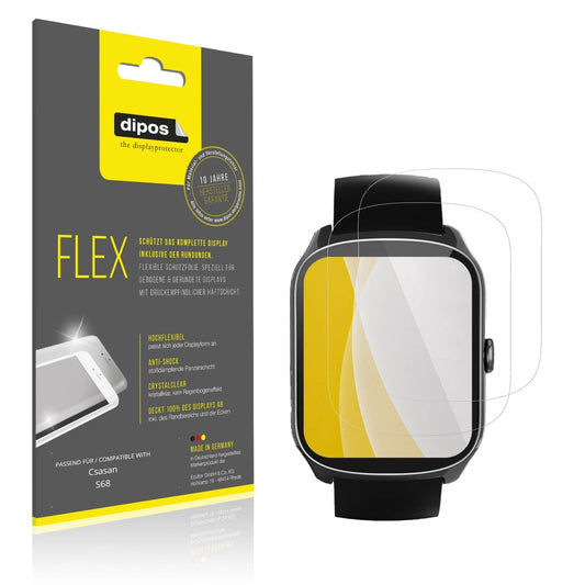 Klare Displayschutzfolie von dipos passend für Csasan S68, 100% Displayabdeckung und blasenfreie Montage