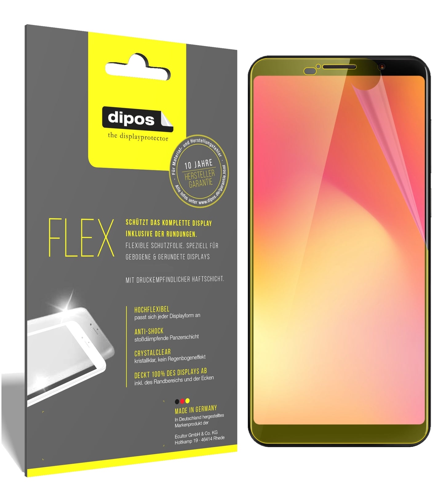 Klare Displayschutzfolie von dipos passend für Cubot Power, 100% Displayabdeckung und blasenfreie Montage