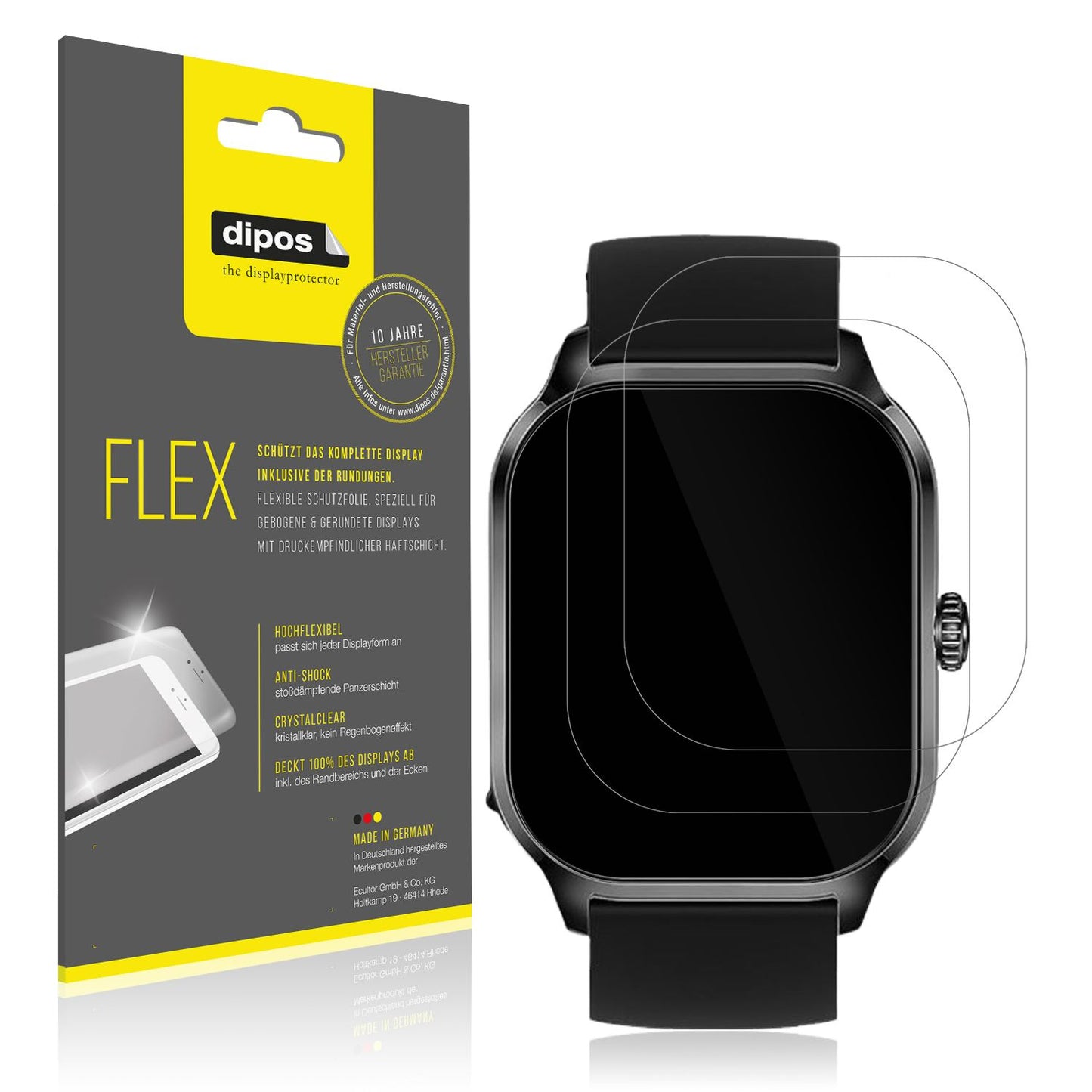Klare Displayschutzfolie von dipos passend für Ddidibi P1141 1.85 Zoll, 100% Displayabdeckung und blasenfreie Montage