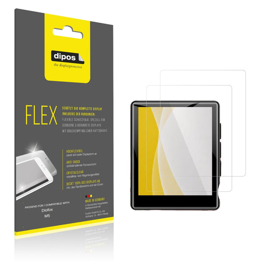 Klare Displayschutzfolie von dipos passend für Diofox M5, 100% Displayabdeckung und blasenfreie Montage