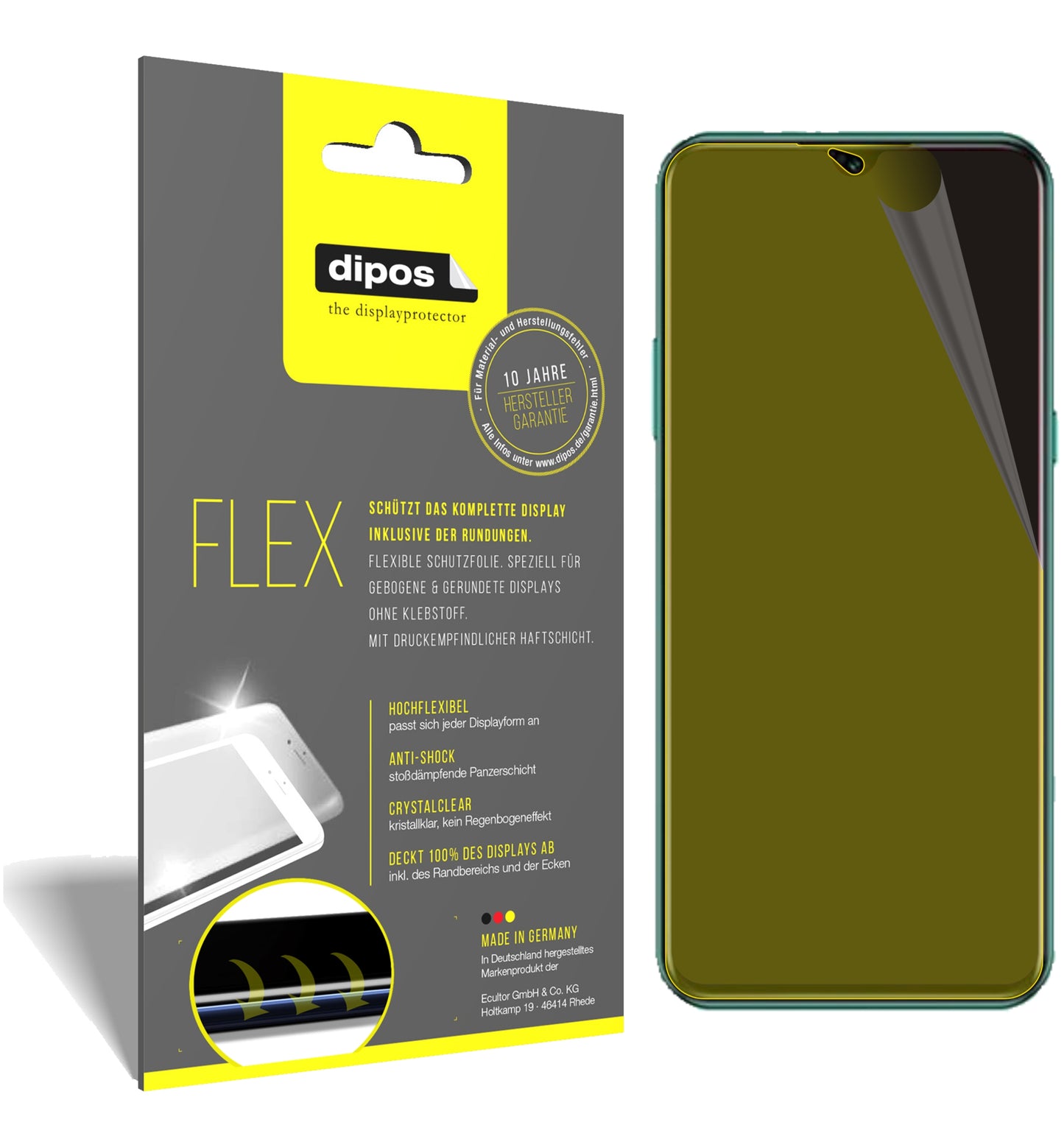 Klare Displayschutzfolie von dipos passend für Doogee X95 (2020), 100% Displayabdeckung und blasenfreie Montage
