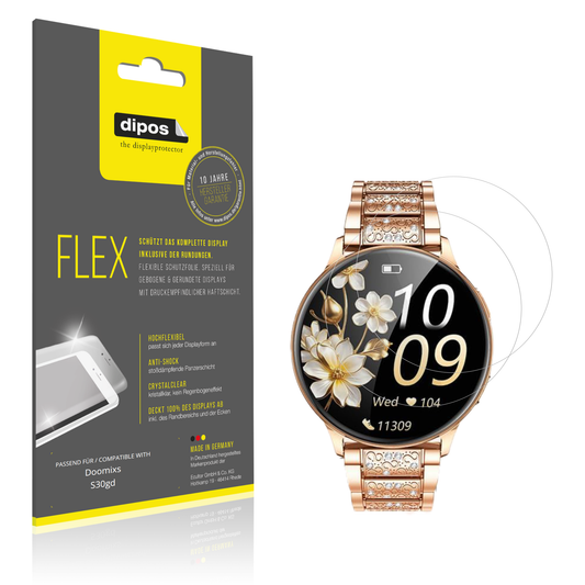 Klare Displayschutzfolie von dipos passend für Doomixs S30gd, 100% Displayabdeckung und blasenfreie Montage