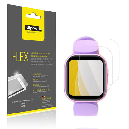 Klare Displayschutzfolie von dipos passend für Dwfit H39, 100% Displayabdeckung und blasenfreie Montage