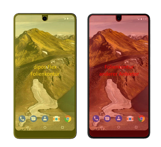 Klare Displayschutzfolie von dipos passend für Essential Phone, 100% Displayabdeckung und blasenfreie Montage