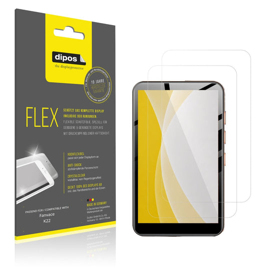 Klare Displayschutzfolie von dipos passend für Fanvace K22, 100% Displayabdeckung und blasenfreie Montage