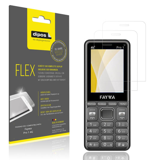 Klare Displayschutzfolie von dipos passend für Faywa Pro 1 4G, 100% Displayabdeckung und blasenfreie Montage