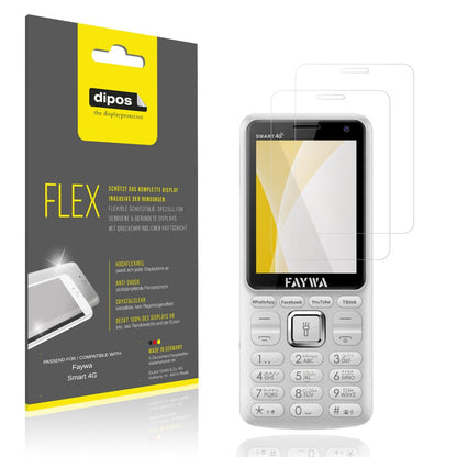 Klare Displayschutzfolie von dipos passend für Faywa Smart 4G, 100% Displayabdeckung und blasenfreie Montage
