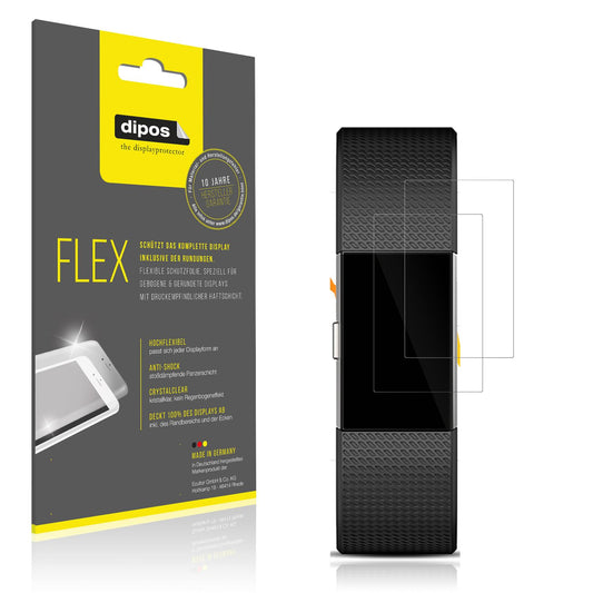 Klare Displayschutzfolie von dipos passend für Fitbit Charge 2, 100% Displayabdeckung und blasenfreie Montage