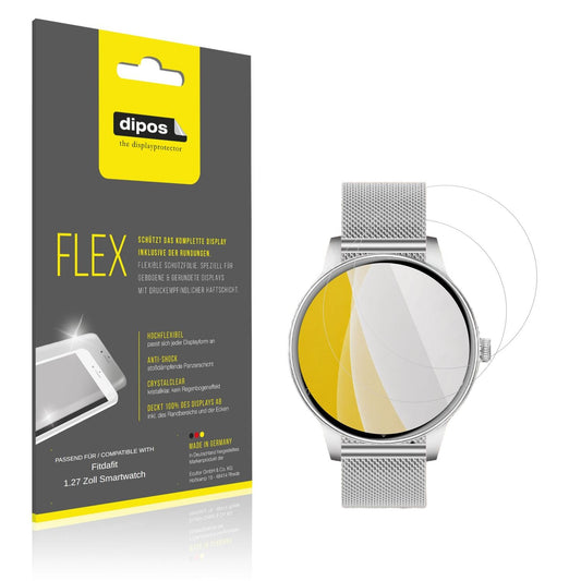 Klare Displayschutzfolie von dipos passend für Fitdafit 1.27 Zoll Smartwatch, 100% Displayabdeckung und blasenfreie Montage