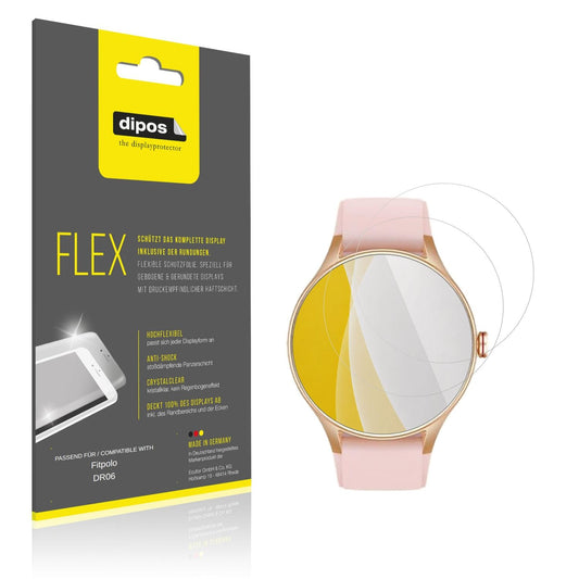 Klare Displayschutzfolie von dipos passend für Fitpolo DR06, 100% Displayabdeckung und blasenfreie Montage