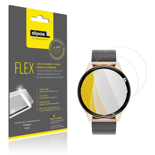 Klare Displayschutzfolie von dipos passend für FitVigor FV21, 100% Displayabdeckung und blasenfreie Montage