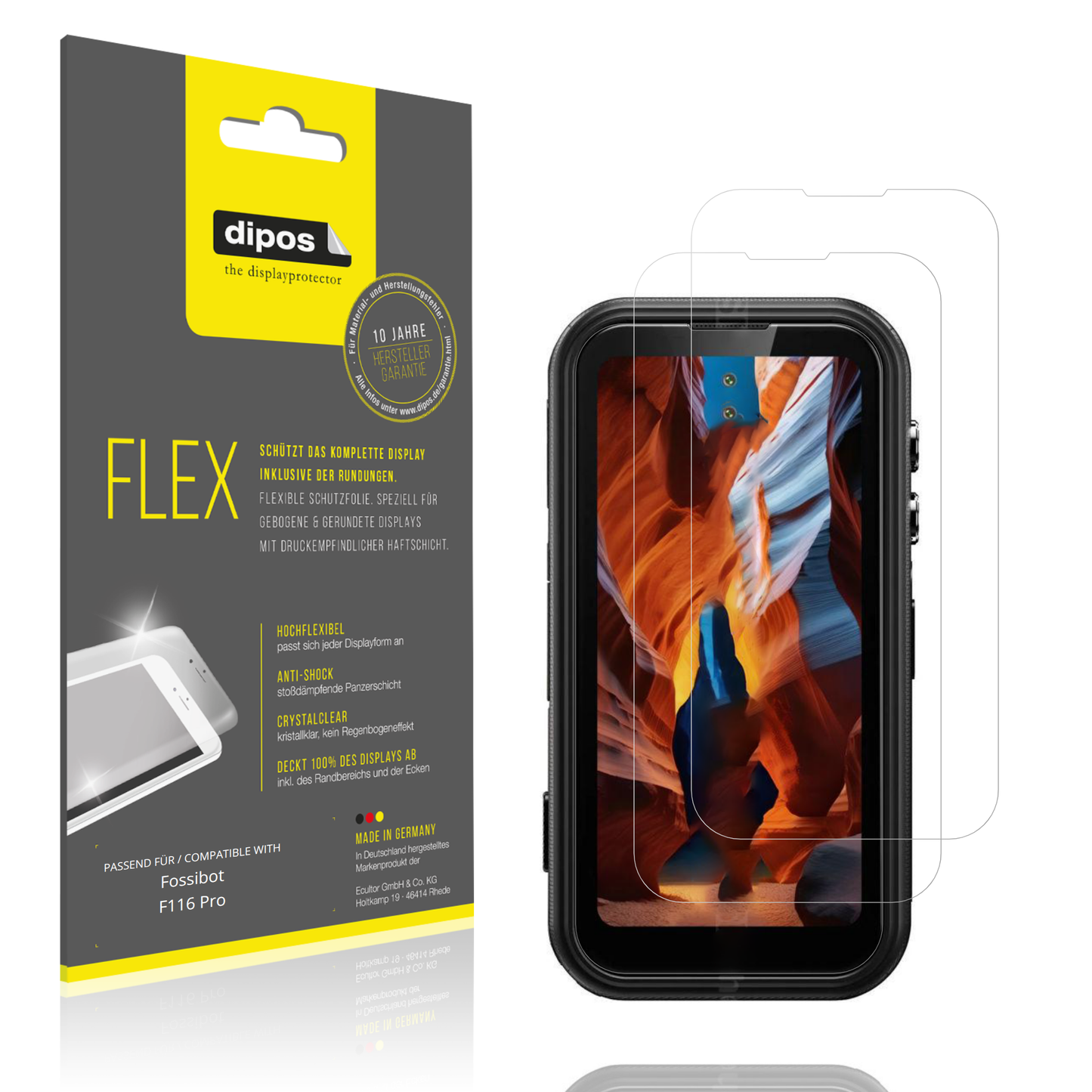 Klare Displayschutzfolie von dipos passend für Fossibot F116 Pro, 100% Displayabdeckung und blasenfreie Montage