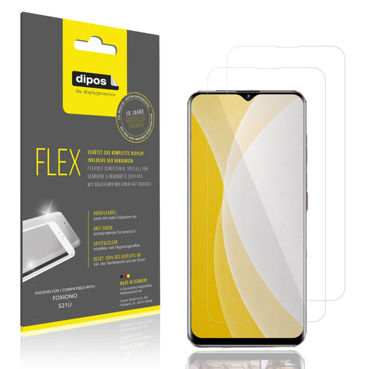Klare Displayschutzfolie von dipos passend für FOXIONO S21U, 100% Displayabdeckung und blasenfreie Montage