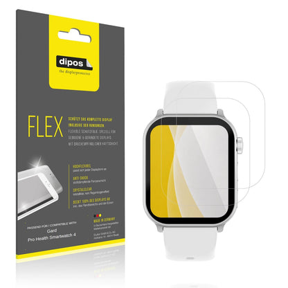 Klare Displayschutzfolie von dipos passend für Gard Pro Health Smartwatch 4, 100% Displayabdeckung und blasenfreie Montage