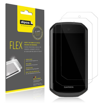 Klare Displayschutzfolie von dipos passend für Garmin Edge 1050, 100% Displayabdeckung und blasenfreie Montage