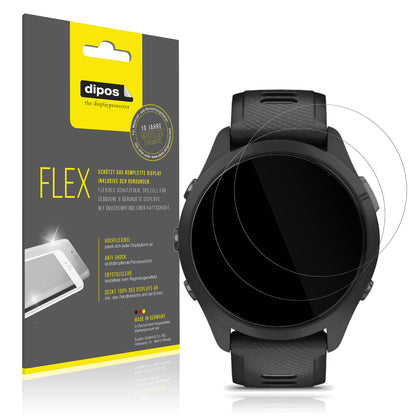 Klare Displayschutzfolie von dipos passend für Garmin Forerunner 265s 42mm, 100% Displayabdeckung und blasenfreie Montage