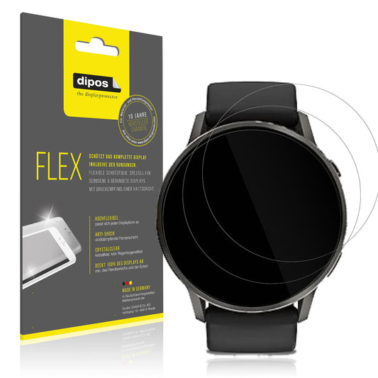 Klare Displayschutzfolie von dipos passend für Garmin Venu 4 45mm, 100% Displayabdeckung und blasenfreie Montage