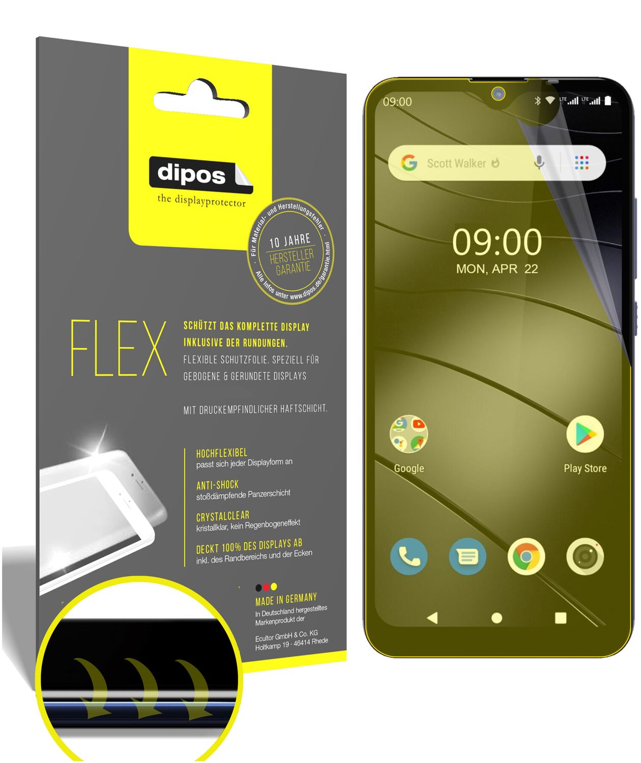 Klare Displayschutzfolie von dipos passend für Gigaset GS110, 100% Displayabdeckung und blasenfreie Montage
