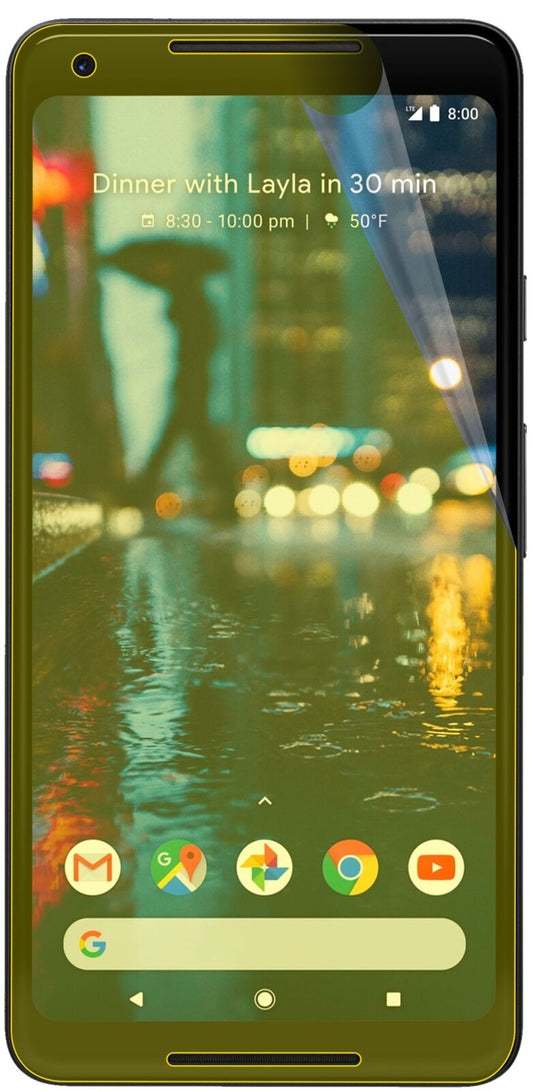 Klare Displayschutzfolie von dipos passend für Google Pixel 2 XL, 100% Displayabdeckung und blasenfreie Montage
