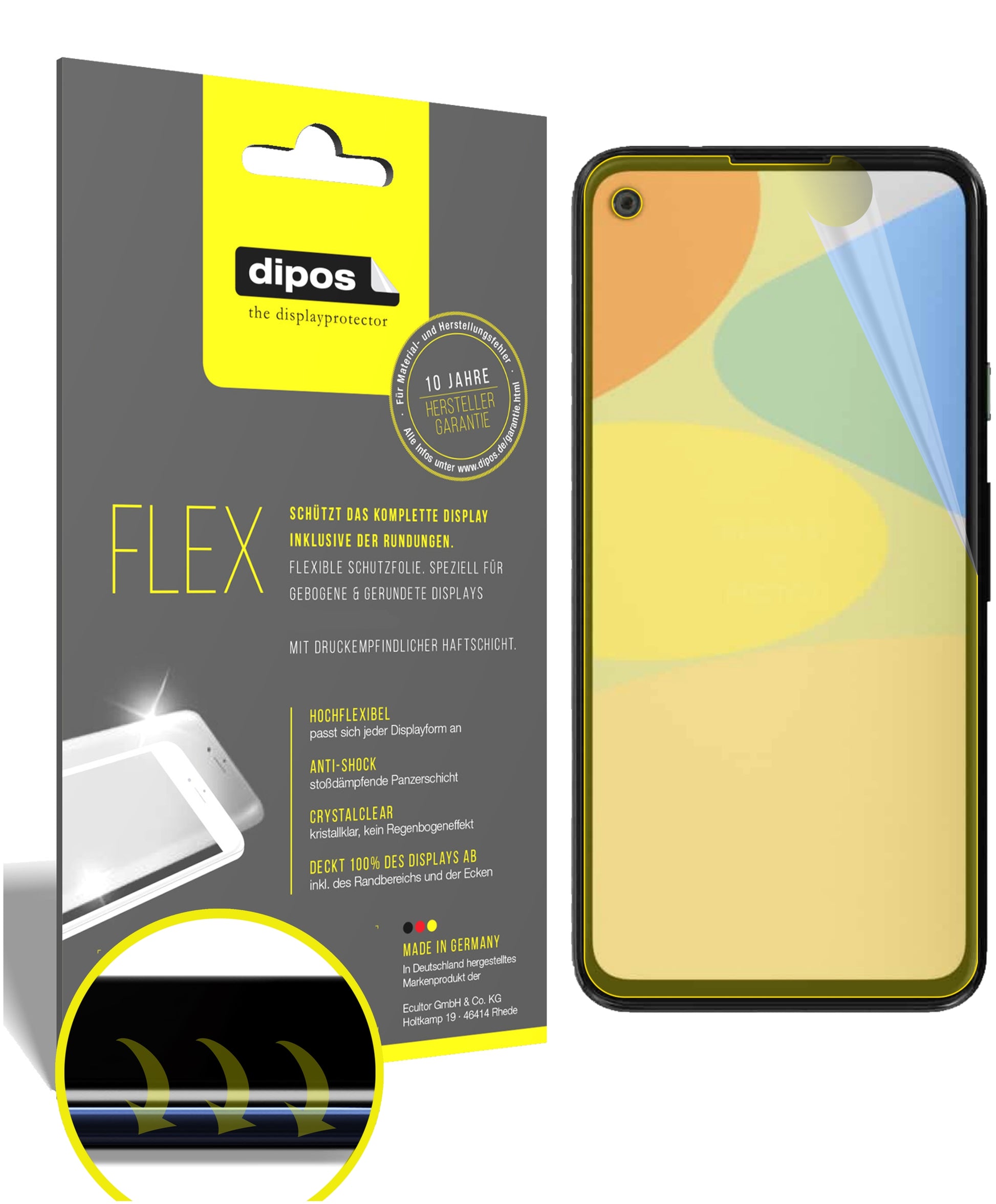 Klare Displayschutzfolie von dipos passend für Google Pixel 4a 5G, 100% Displayabdeckung und blasenfreie Montage