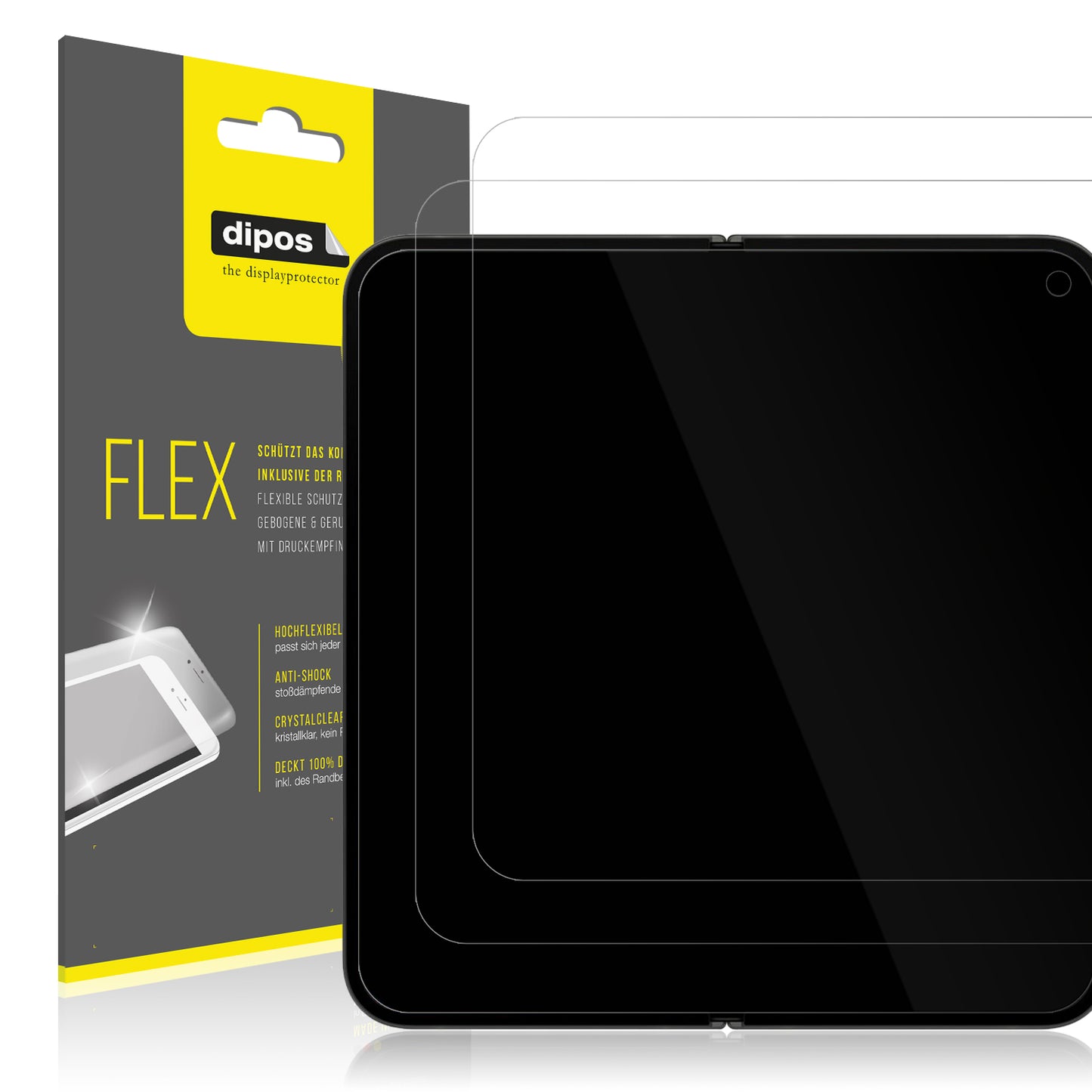 Klare Displayschutzfolie von dipos passend für Google Pixel 9 Pro Fold Innenseite, 100% Displayabdeckung und blasenfreie Montage