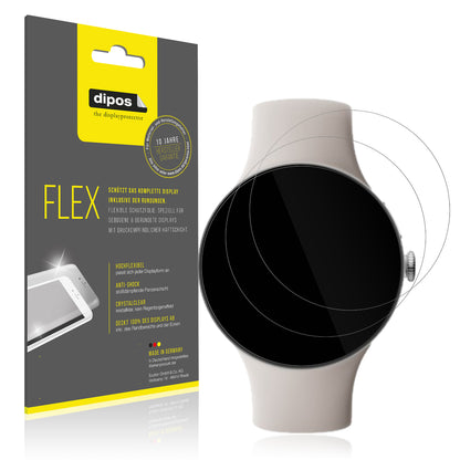 Klare Displayschutzfolie von dipos passend für Google Pixel Watch 4 41mm, 100% Displayabdeckung und blasenfreie Montage