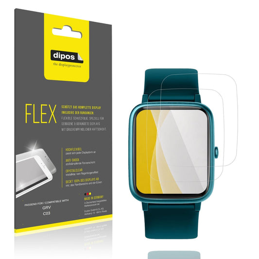 Klare Displayschutzfolie von dipos passend für GRV C03, 100% Displayabdeckung und blasenfreie Montage