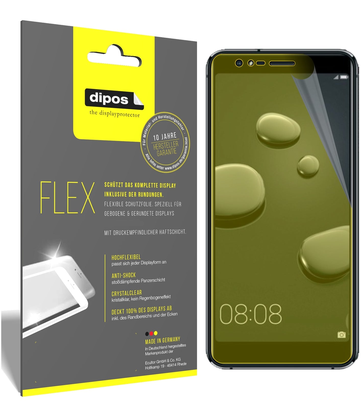 Klare Displayschutzfolie von dipos passend für Haier P10, 100% Displayabdeckung und blasenfreie Montage