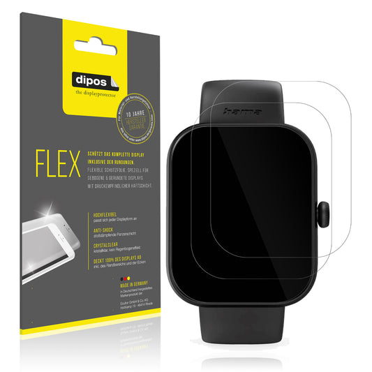 Klare Displayschutzfolie von dipos passend für Hama Fit Watch 5000, 100% Displayabdeckung und blasenfreie Montage