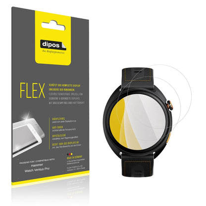 Klare Displayschutzfolie von dipos passend für Hammer Watch Ventus Pro, 100% Displayabdeckung und blasenfreie Montage