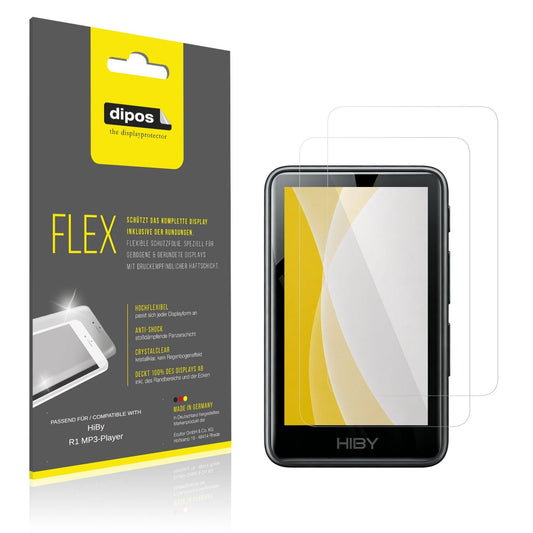 Klare Displayschutzfolie von dipos passend für HiBy R1 MP3-Player, 100% Displayabdeckung und blasenfreie Montage