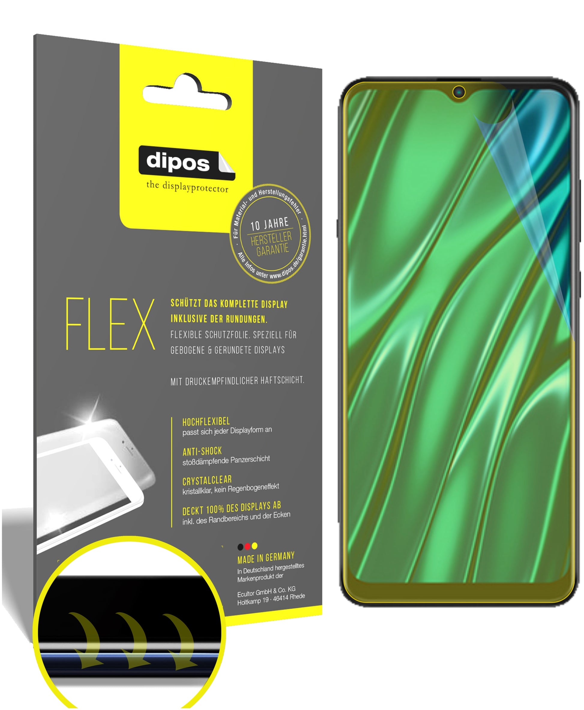 Klare Displayschutzfolie von dipos passend für HiSense King Kong 6, 100% Displayabdeckung und blasenfreie Montage