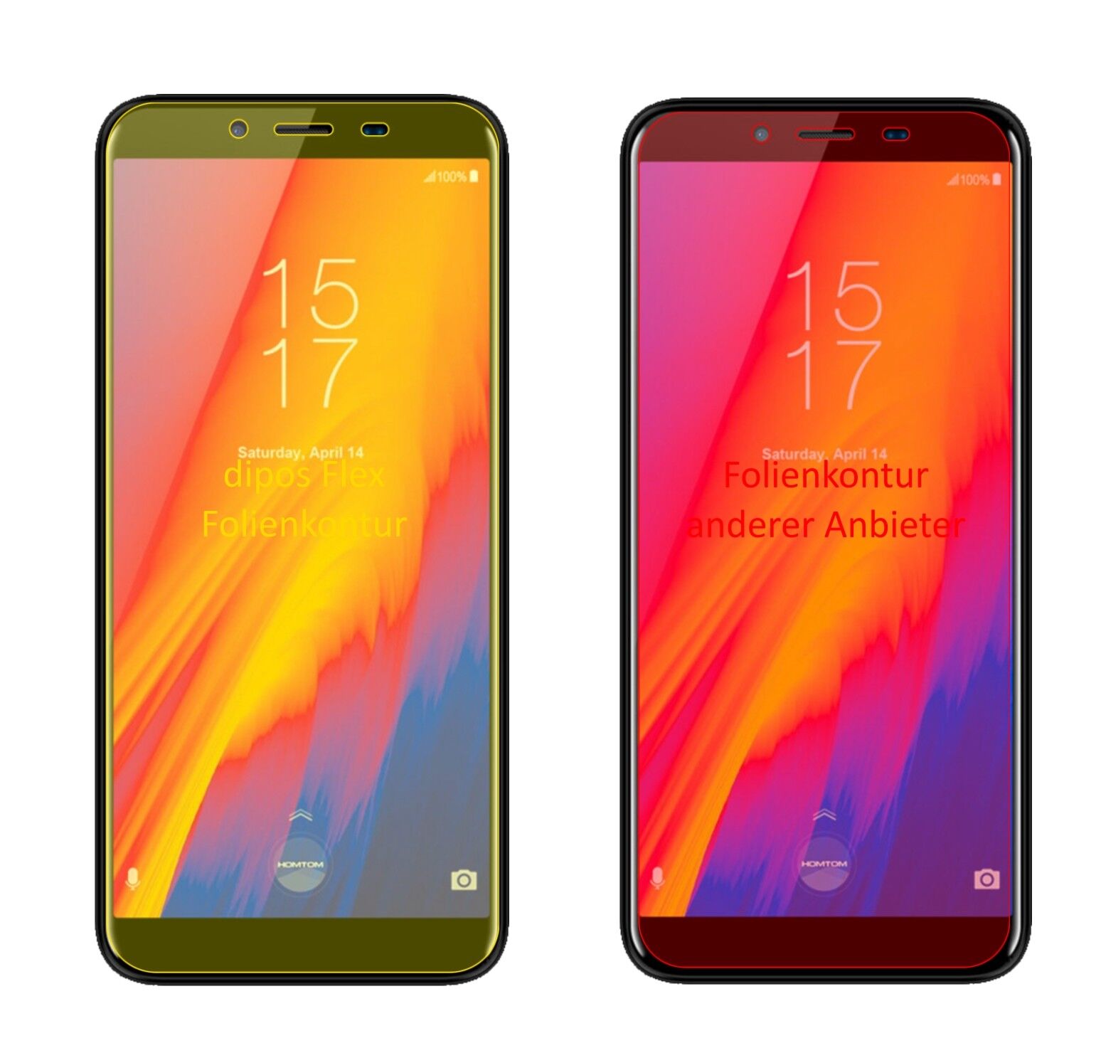 Klare Displayschutzfolie von dipos passend für HomTom S99, 100% Displayabdeckung und blasenfreie Montage