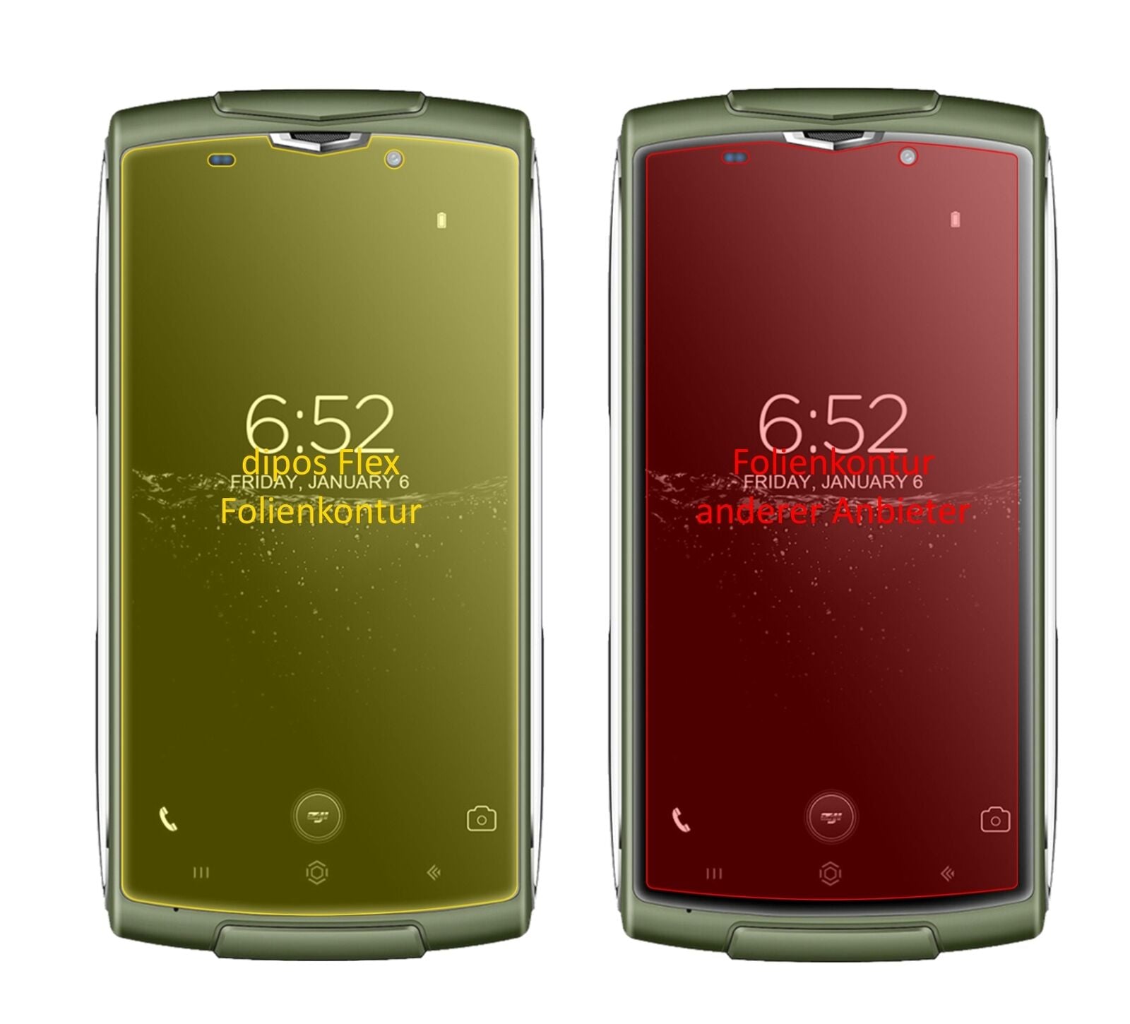 Klare Displayschutzfolie von dipos passend für Homtom Zoji Z7, 100% Displayabdeckung und blasenfreie Montage