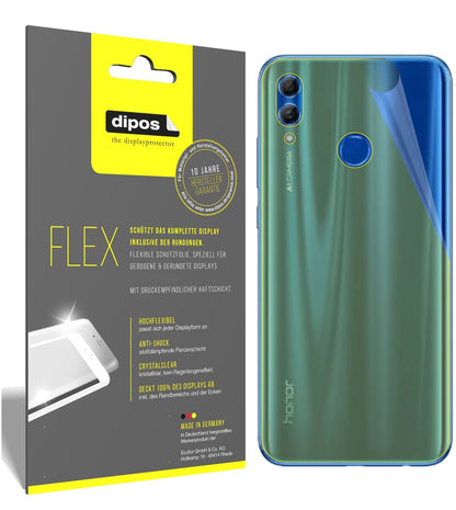 Klare Displayschutzfolie von dipos passend für Honor 10 Lite Rückseite, 100% Displayabdeckung und blasenfreie Montage